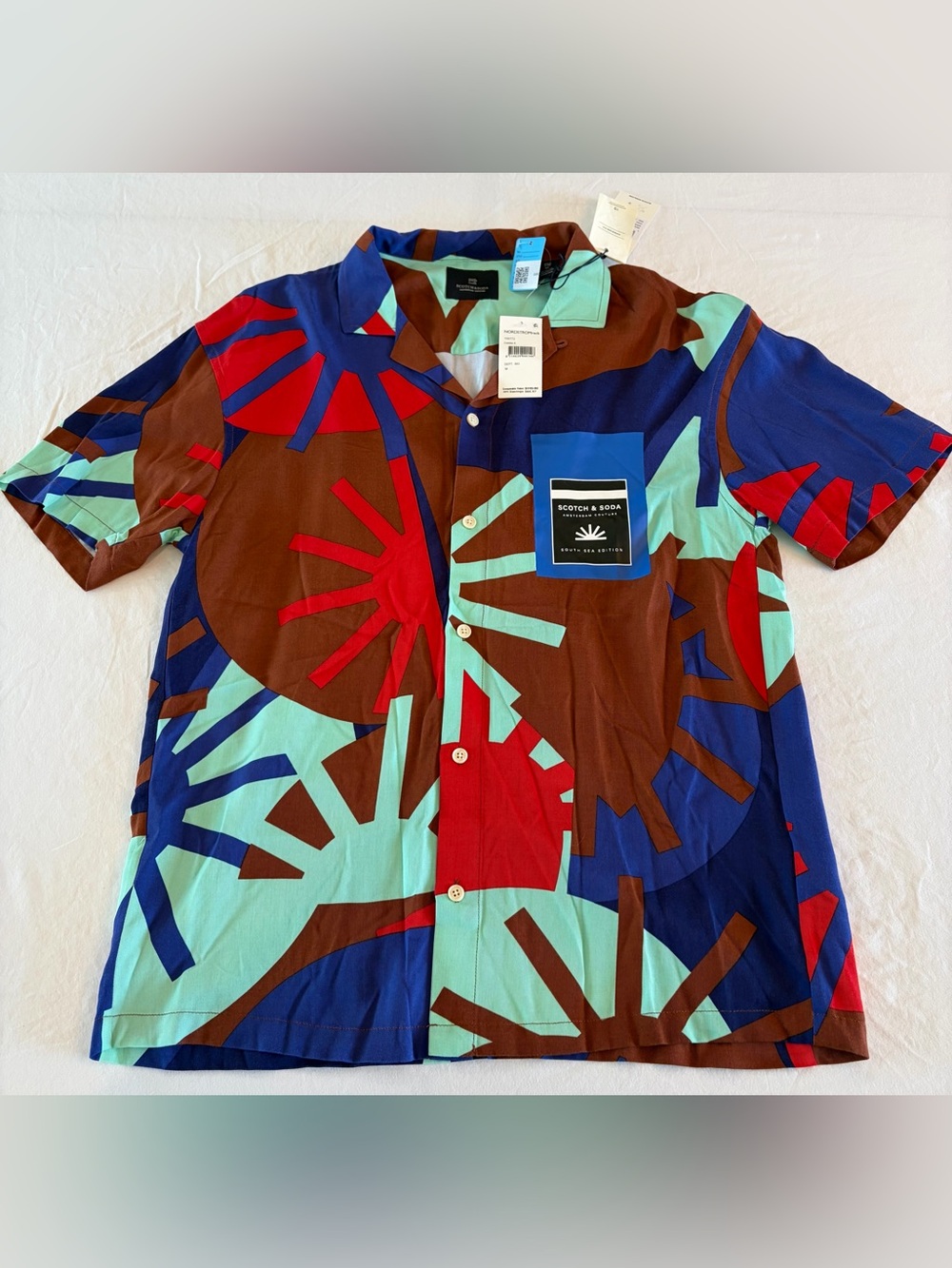 Scotch & Soda Hawaiian Fit South Sea Edition Button Front Shirt Men’s NWT